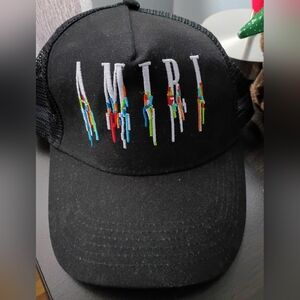 AMIRI Black Cap with Multicolor Logo